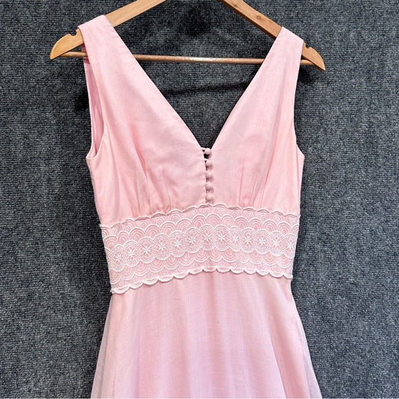 Vintage 70s Coco California maxi dress XS petal pink soft girl romantic angelic - Picture 2 of 11